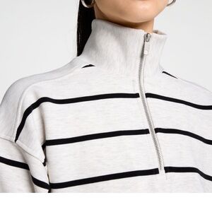 Calia Women Soft Scuba 1/2 Zip - Stripe
